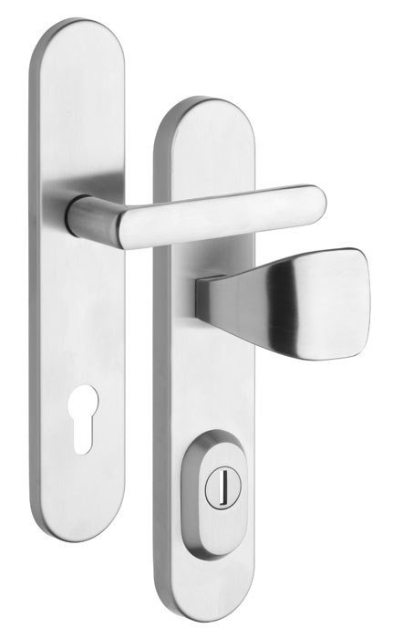 Kování bezpečnostní RX1-40 EXCLUSIVE klika/madlo H 72 mm vložka chrom nerez 0100 s překrytím - Kliky, okenní a dveřní kování, panty Kování dveřní Kování dveřní bezpečnostní